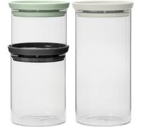 brabantia Set de 3 Bocaux Empilables en Verre - 1 set