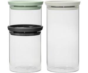 brabantia Set de 3 Bocaux Empilables en Verre - 1 set