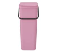 Poubelle Sort & Go Brabantia 40L (Rose Lilas) - Système de tri des déchets avec poignée de Transport, Couvercle Amovible et à Ouverture permanente - Poubelle Cuisine à Nettoyage Facile sans rebords