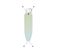 Table à Repasser Brabantia Taille B, 124 x 38 cm - Soothing Sea | 100% Coton Fairtrade | Design Compact et Stable | Hauteur réglable et Repose-Fer Vapeur | Verrouillage Enfant et Transport