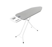 Table à Repasser Brabantia Taille C, 124 x 45 cm - Metallised | 100% Coton Fairtrade | Stable et Large | Pliable avec Hauteur réglable et Support Solide pour Fer à Vapeur | Certifiée Fairtrade & C2C