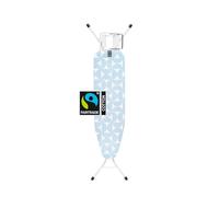 Brabantia - Table à Repasser A - avec Repose-Fer Vapeur - Compacte & Pliable - Hauteur Réglable - Pieds Antidérapants - Housse en Coton - Sécurité Enfants et Transport - Fresh Breeze - 110 x 30 cm