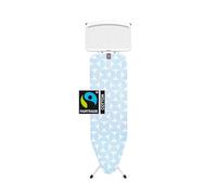 Brabantia - Table à Repasser B - avec Support pour Centrale Vapeur XL - Moyen & Pliable - Hauteur Réglable - Housse en Coton - Sécurité Enfants et Transport - Fresh Breeze -124 x 38 cm
