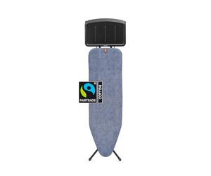 Brabantia - Table à Repasser Taille B - pour Centrale Vapeur - Planche a Repasser - Support Métallique Extra Large - Plateau Extra-Stable - Ne Glisse Pas - Denim Blue - 124 x 38 cm