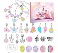Bracelet de l'Avent Noël - Kit pour créer des bijoux de 24 jours, calendrier de l'Avent, compte à rebours, pour filles, adolescentes, amateurs de bricolage, famille, fêtes, école, occasions spéciales