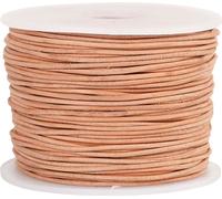 Bracelet en cuir, 1 mm, naturel, 50 m