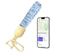 Bracelet porte-clés compatible avec Apple Find My, porte-clés chouchou extensible pour homme et femme, porte-clés de voiture avec traqueur GPS, localisateur de clés intelligentes, rechargeable, bleu