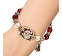 Bracelets de perles de Noël réglables pour festivals, Siehe Beschreibung, Acrylonitrile butadiène styrène, Pas de pierre précieuse