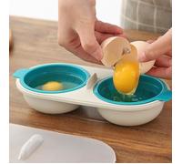Braconnier d'oeufs Micro-ondes pochoir à œufs de qualité alimentaire Double tasse chaudière à œufs ustensiles de cuisine LC044