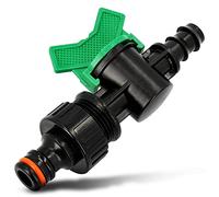 BRADAS® Black LINE Robinet de régulation, robinet d'arrosage, raccord de tuyau d'arrosage, 16 mm, avec raccord de robinet de réduction de 3/4", système d'irrigation