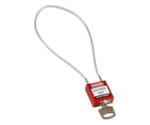 Brady Cadenas à câble compacts - Lockout Tagout Cadenas de sécurité avec adenas à longue tige ifférente - 32mm x 35mm x 16mm - Longueur du câble 400 mm, Rouge