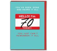 Brainbox Candy Carte d'anniversaire amusante 70 ans - Design 3D - « You've Seen. Done And Heard It All » - Carte d'anniversaire de 70 ans - Blague souvenir coquine - Carte humoristique pour homme