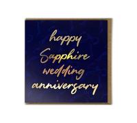 Brainbox Candy - Carte d'anniversaire de mariage avec saphir - 45e anniversaire - Design élégant en feuille d'or - 45 merveilleuses années ensemble - Pour mari, épouse, couple, lui, elle - Carte de