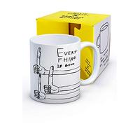 Brainbox Candy Tasse à café humoristique David Shrigley - Coffret cadeau fantaisie pour Noël ou anniversaire pour homme et femme - Motif Everything is Good Art vendu exclusivement