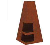 Braise Marron 50 x 50 x 100 cm Acier patiné