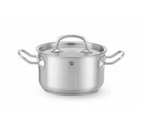 HENDI Marmite, médiane, couvercle avec trous de vapeur, pot de cuisson, casserole, braisière, faitout, convient à toutes les sources de chaleur, lavable au lave-vaisselle, 1.8L, ø160x(H)95mm, inox