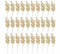 Branche Baies Artificielles pour mousse Or Argent Branche Baies(Gold) | 30 tiges, 15 baies par tige, brillant pailleté, pour idéal sapin, couronne, guirlande festive