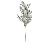Branche de sapin enneigée 65 cm avec pommes de pin