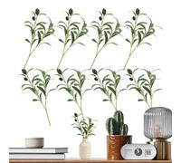 Branches d' artificielles 8 pièces artificielles verdure de | Branches d'olive vertes artificielles pour bureau salon chambre cuisine table à manger bureau de mariage