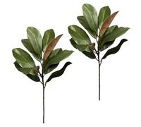 Branches de magnolia artificielles - 55,9 cm | Tiges de verdure artificielle pour vase - Pour arrangement floral, bouquet, vase, loisirs créatifs, Noël, maison, mariage