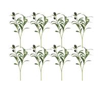 Branches d'olives réalistes 8 pièces décoration de remplissage de vase vert | Faux branches d'olive vert convenant au salon chambre à coucher cuisine bureau appartement balcon étagère mariage vacances