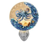 Branchez la lumière de l'océan,Étoile de mer, coquillage, thème océan, veilleuse vintage - Lampe ronde décorative murale pour chambre à coucher, escalier, plage, salon, chambre à coucher