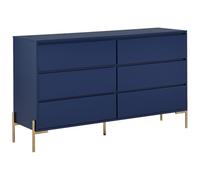 brand Pascal MORABITO - Commode 6 tiroirs - MDF et métal - Bleu laqué et doré - KORASA de Pascal Morabito