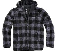 Brandit Teddyfleece Worker Veste, noir/gris, Taille S