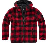 Brandit Teddyfleece Worker Veste, noir/rouge, Taille L