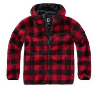 Brandit Teddyfleece Worker Veste, noir/rouge, Taille 7XL