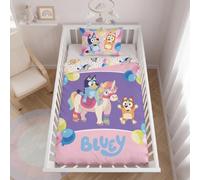 BrandMac Bluey & Bingo Housse de Couette Bébé 100x135 cm + Taie 40x60 cm | Parure de lit Réversible - Motif licorne colorée - Lits à barreaux et évolutifs - Lits 60x120 et 70x140 cm
