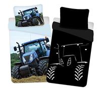 BrandMac Parure de lit en Coton phosphorescente Motif Tracteur 135 x 200 cm