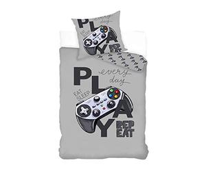 BrandMac Parure de lit pour enfant - 135 x 200 cm - 80 x 80 cm - En coton - Avec manette de jeu