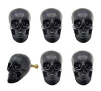 brandname Vivicap Lot de 6 boutons d'armoires à trou unique pour tiroirs, armoires, bibliothèques, commodes, placards, décoration de meubles, noir