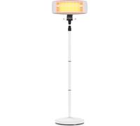 Brandson Chauffage radiant avec pied, chauffage infrarouge pour terrasse, chauffage radiant pour terrasse, 3 niveaux de chauffage, 600, 1200 et 1800W, télécommande, support télescopique de 120 cm à 19