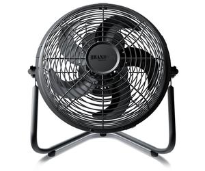 Brandson Machine à vent 55W, Ventilateur, Ventilateur de sol design rétro, Ventilateur de table, Ventilateur sur pied 34,5cm, Débit d'air élevé, Tête de ventilateur inclinable en continu, Noir