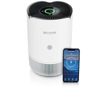 Brandson Purificateur d'air silencieux, Air Purifier, Purificateur d'air ambiant pour pièces de 45 m², filtre HEPA H13 pour personnes allergiques élimine 99,97% des virus des bactéries des allergènes 