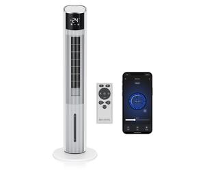 Brandson Refroidisseur d'air mobile avec refroidissement de l'eau, refroidisseur évaporatif, réservoir d'eau de 3,5L, climatiseur, 60W, WIFI humidificateur d'air, moteur ECO DC, extrêmement silencieux