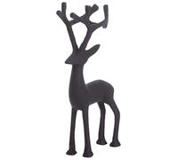 Brandsseller Figurine décorative 24 cm Renne Cerf Métal Sculpture Décoration Noël Hiver - Noir