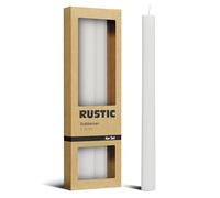 Brandsseller Lot de 4 chandelles/bougies de table 2x25 cm - teintées dans la masse en paraffine - longue durée de combustion (6h) - bougies élégantes compatibles bougeoirs - Blanc