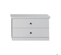 BRANDSTONE BAXTER - Meuble chambre. Commode 2 tiroirs mélaminé blanc. L - H - P : 81 | 49 | 41 cm.