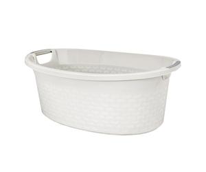 BranQ Coton Baignoire Bol À Laver Linge Ovale 60L Poignées confortables (Biel antique)