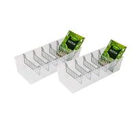 BranQ Home essential 5901098048903 Lot de 2 récipients à épices, organiseurs de cuisine, en plastique polypropylène, transparents, sans BPA, 30,7 x 11,3 x 8 cm (L x l x H)