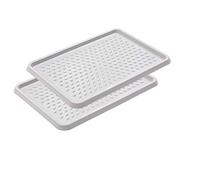 BranQ - Home essential BranQ Lot de 2 Rangements à Chaussures Plastique PP Gris Clair 54 x 38,5 x 3 cm