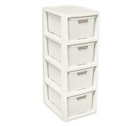 BranQ - Home Essential Étagère en Plastique PP, crème, 4 paniers