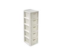BranQ - Home Essential Étagère en rotin Crème 5 paniers