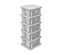 BranQ Home essential Étagère multifonctionnelle, Universelle, en Coton, en Plastique, sans BPA, 5 paniers, Couleur Gris Clair