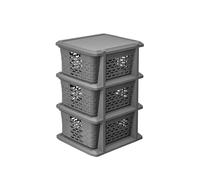 BranQ Home essential Étagère universelle multifonctionnelle, design coton, en plastique, sans BPA, 3 paniers, couleur marron gris