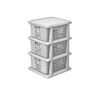 BranQ Home essential Étagère universelle multifonctionnelle, design coton, plastique, sans BPA, 3 paniers, couleur gris clair