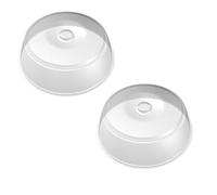 BranQ - Home essential Lot de 2 couvercles pour micro-ondes, en plastique, sans BPA, transparents, diamètre 27 x 9 cm
